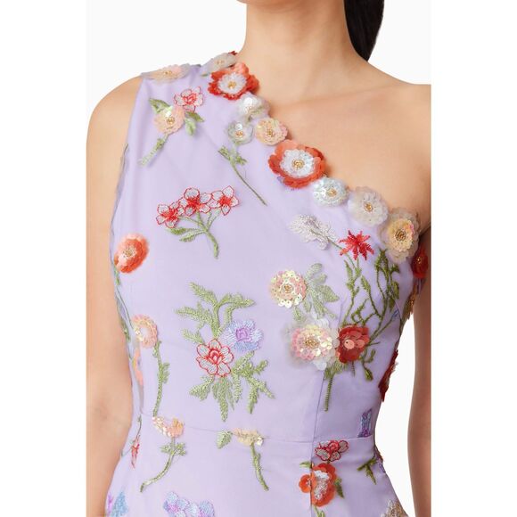 Elliatt Naya One Shoulder Midi Dress in Purple Cocktail Party Dress size S NWT - Picture 3 of 9